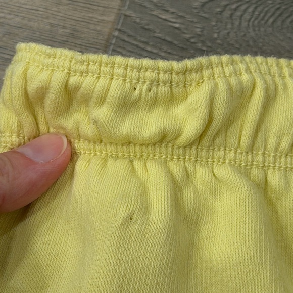 Pink Victoria’s Secret Y2K Foldover Waistband Sweat Shorts Pale Yellow Spell Out - Picture 9 of 14